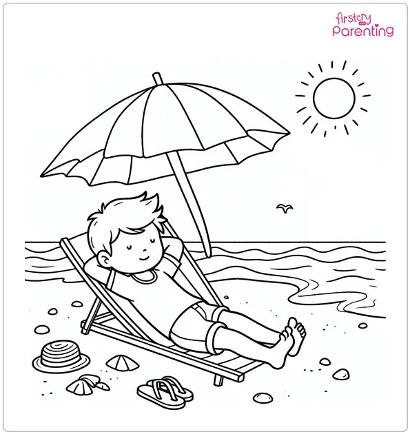 25 Beach Coloring Pages - Free Printable, Sheets and Images for Kids