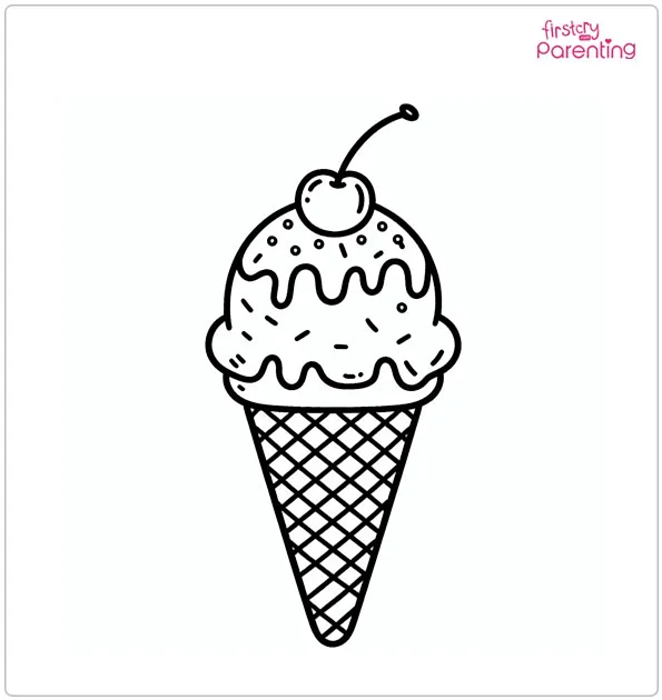 Easy Ice Cream Coloring Page