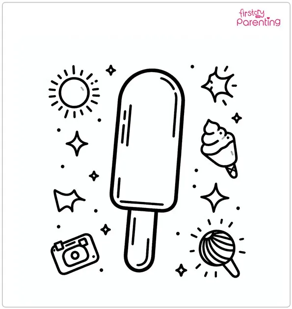 Ice Lolly Coloring Page