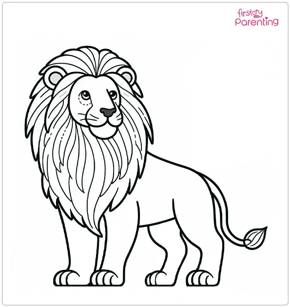 African Lion Coloring Page