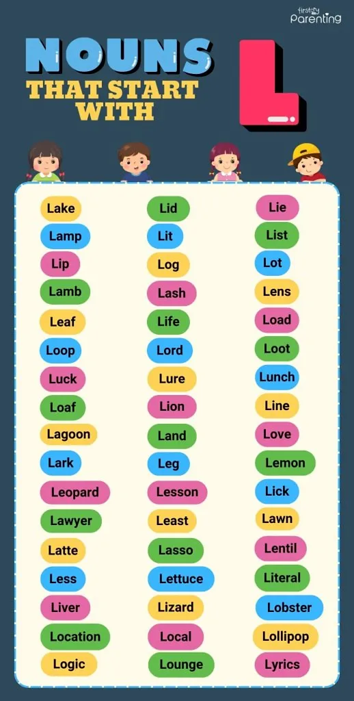 Nouns that start with L - Infographic
