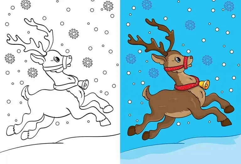 Reindeer Coloring Pages - Free Printable Pages For Kids