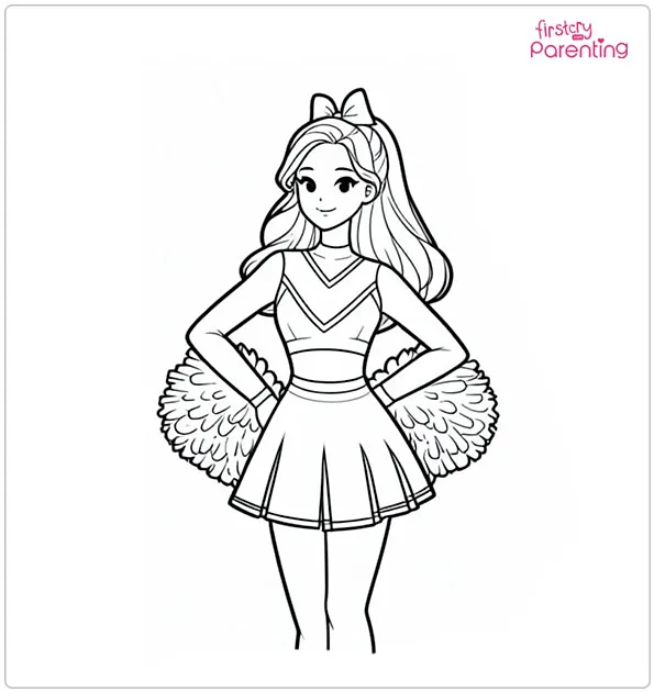 25 Cheerleading Coloring Pages - Free Printable, Sheets and Images for Kids