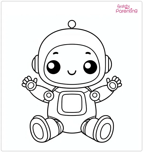 Baby Robot Coloring Page