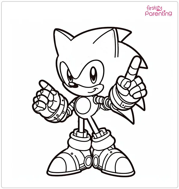 Robot Sonic Coloring Page