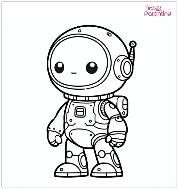 Space Robot Coloring Page