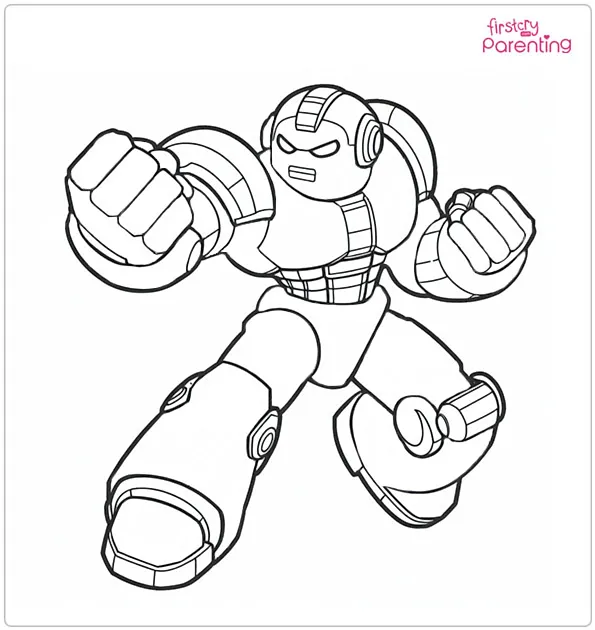 Fighting Robot Coloring Page