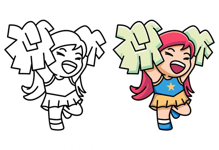 Cheerleading Coloring Pages - Free Printable Pages For Kids