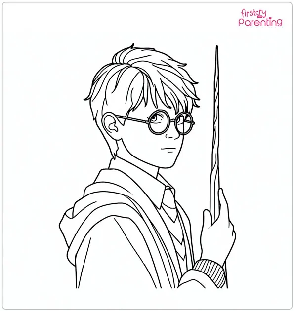 Young Harry Potter at School Coloring Page