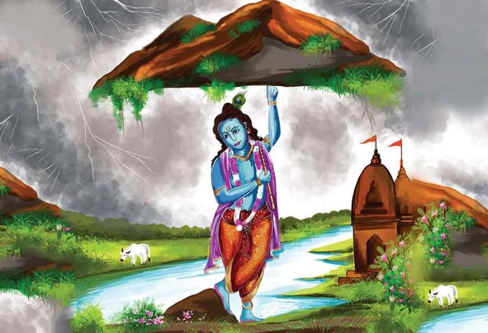 The Story Of Shri Krishna And Govardhan Mountain In Hindi