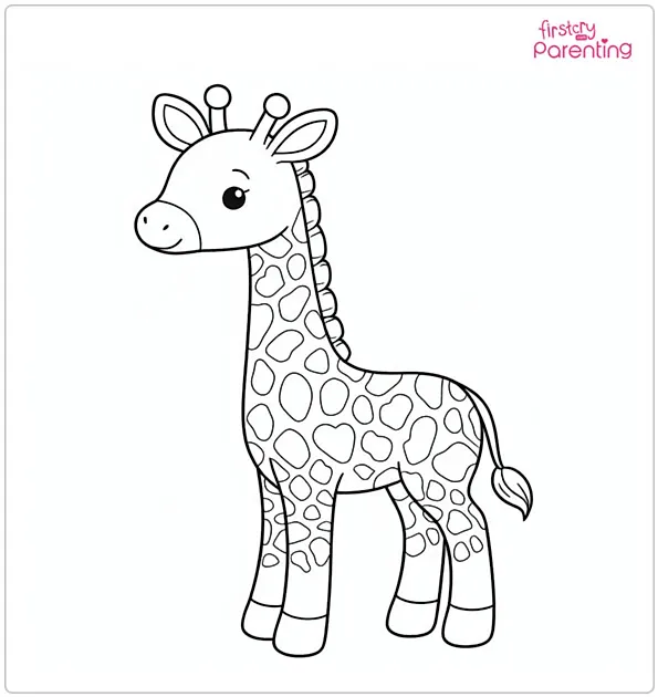 Easy Giraffe Coloring Page