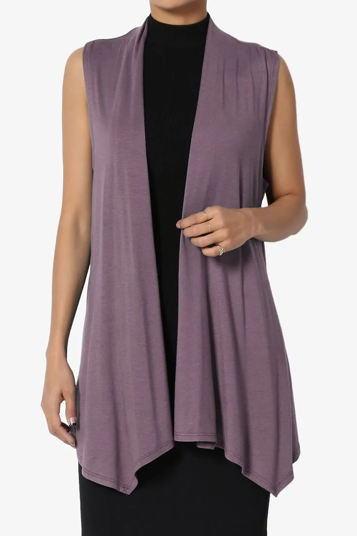 Vest with waterfall hem Vest with waterfall hem