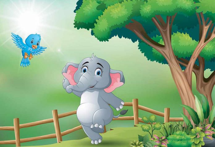 The story Of sparrow and proud elephant in hindi