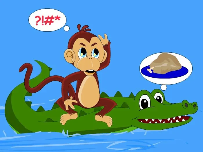 The Monkey Outsmarts the Crocodile The Monkey Outsmarts the Crocodile
