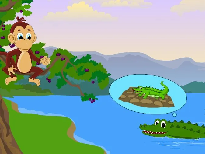 The Crocodile Deceives the Monkey The Crocodile Deceives the Monkey