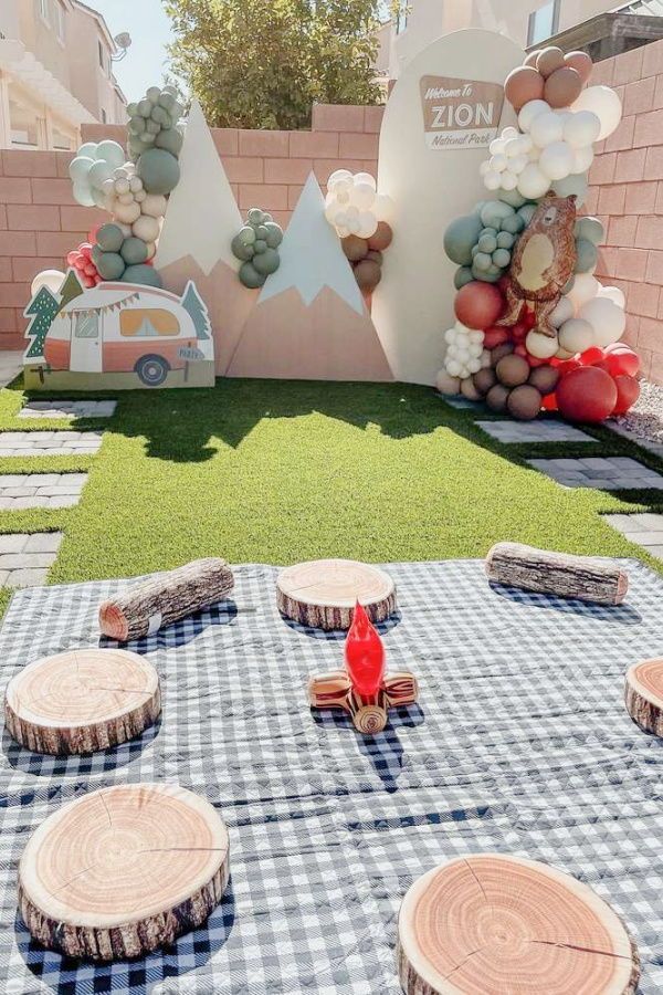 Camping birthday theme