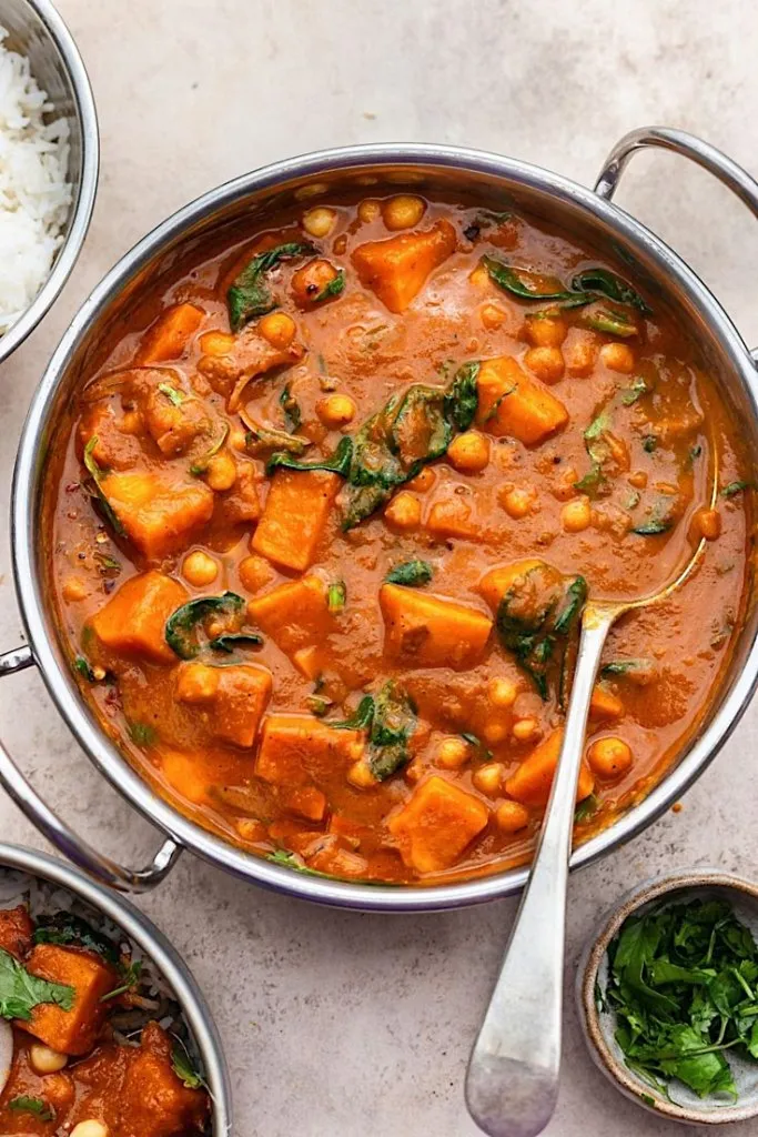 Sweet Potato, Spinach and Tomato Curry