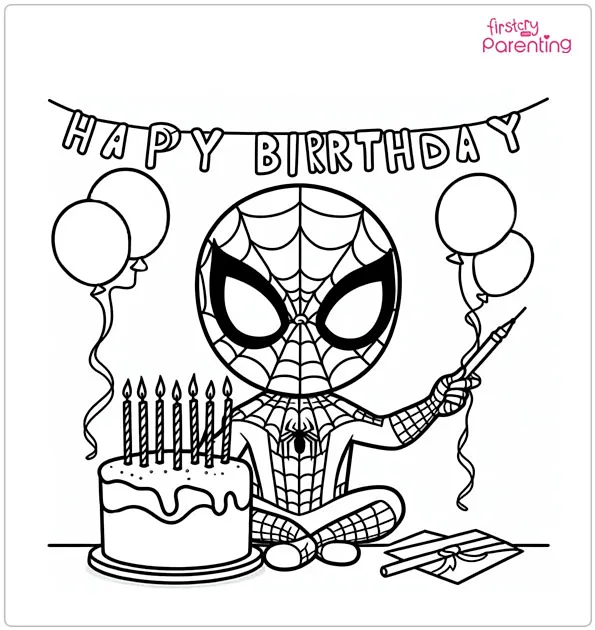 10 Fun Spiderman Birthday Coloring Pages for Party Fun