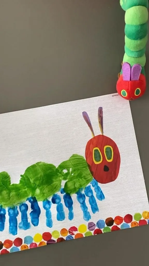 The Classic Caterpillar Made Using Hands and Fingers