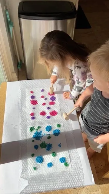 Bubble Wrap Painting