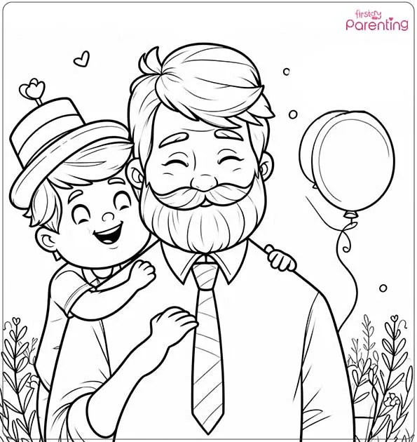 Cute Fathers Day Coloring Page