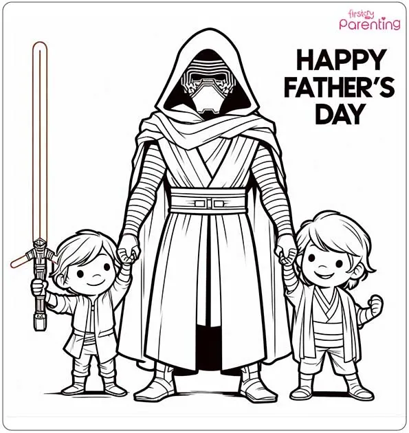 Star War's Fathers Day Coloring Page