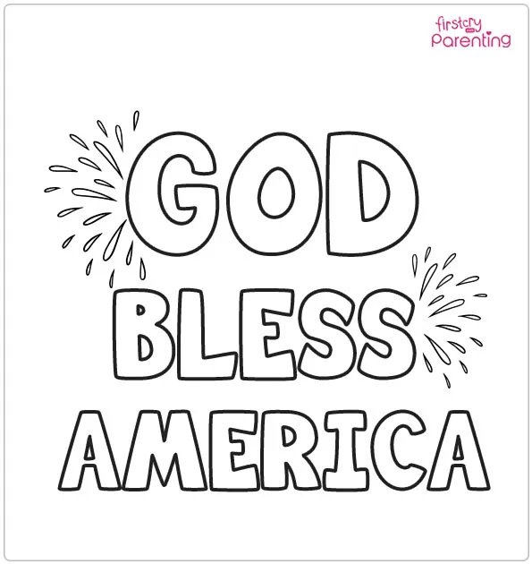 God Bless America Coloring Page