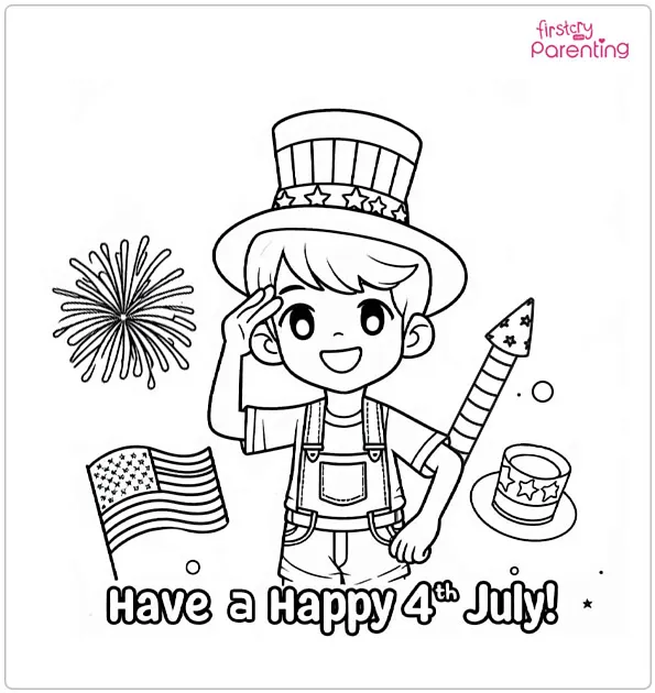 Have a Happy 4th of July Coloring Page