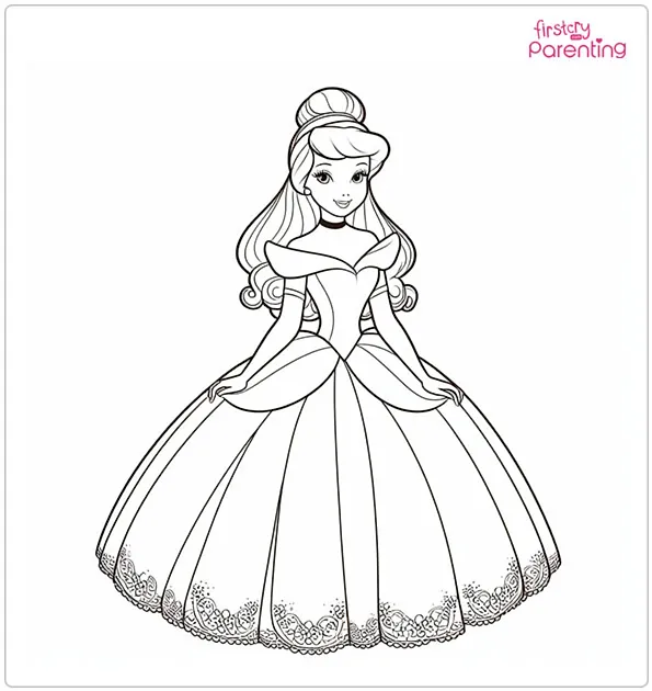 Beautiful Cinderella Coloring Page