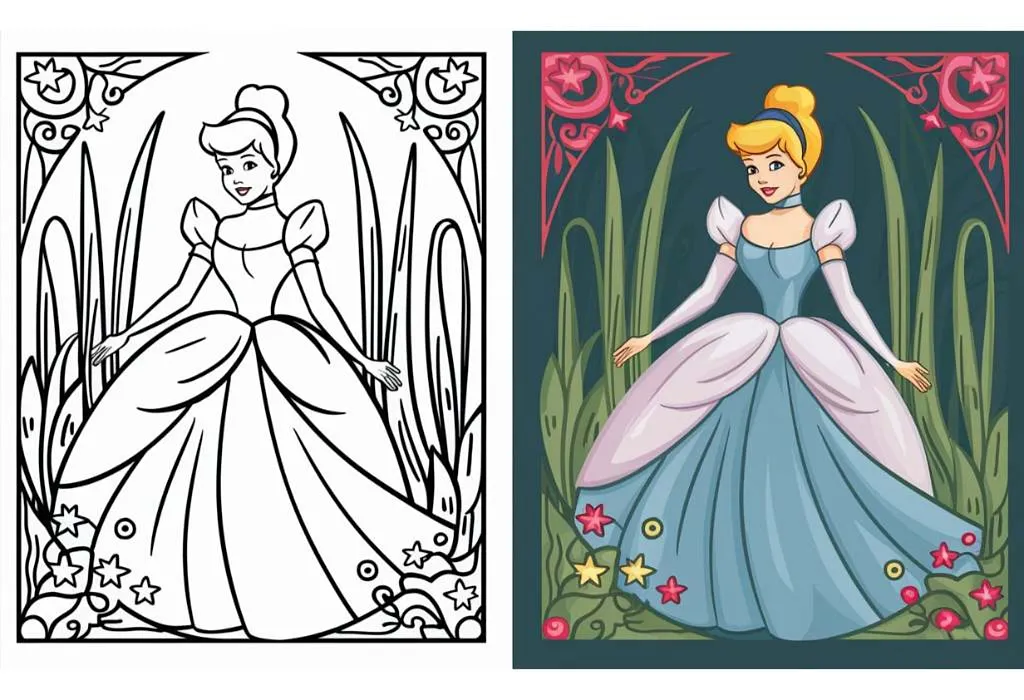 25 Cinderella Coloring Pages - Free Printable, Sheets and Images for Kids
