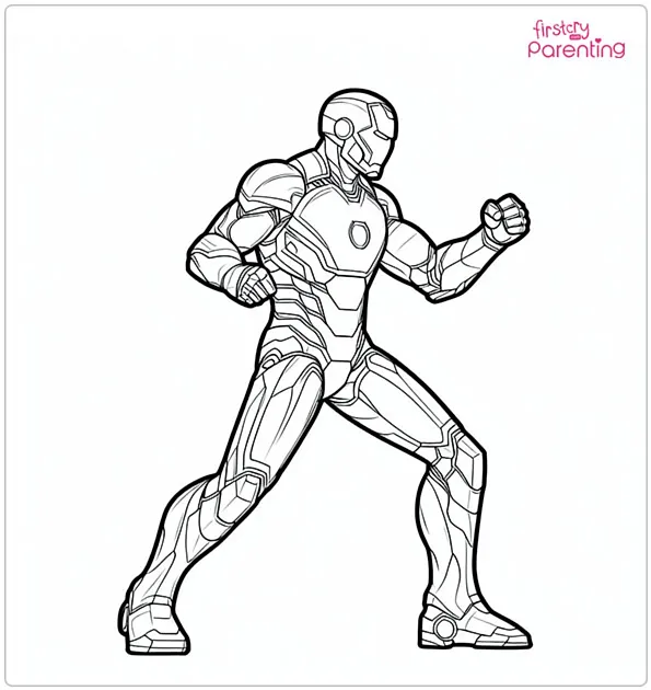 Fighting Iron Man Coloring Page
