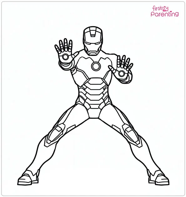 Iron Man Stops the Enemy Coloring Page