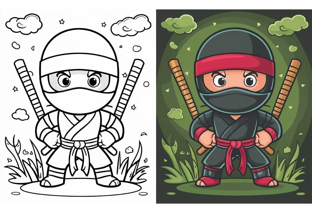 Ninja Coloring Page Printable Ninja Coloring Page Printable