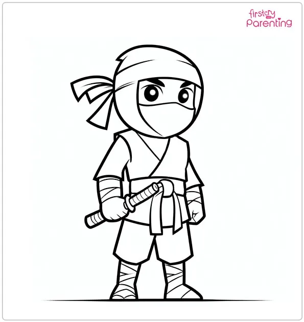 Standing Ninja Coloring Page