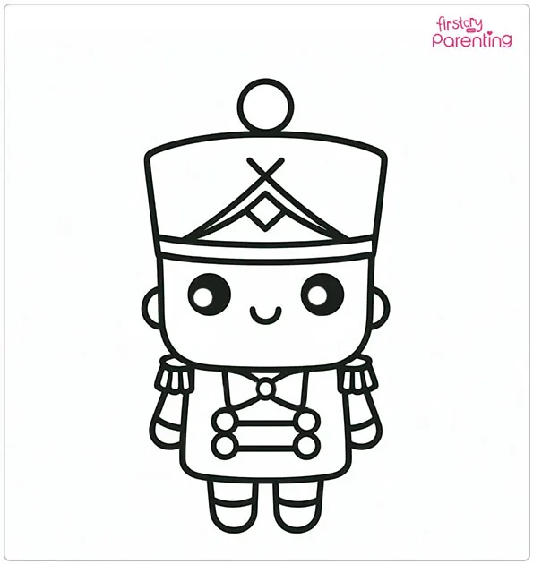 Cute Kawaii Themed Nutcracker Coloring Page