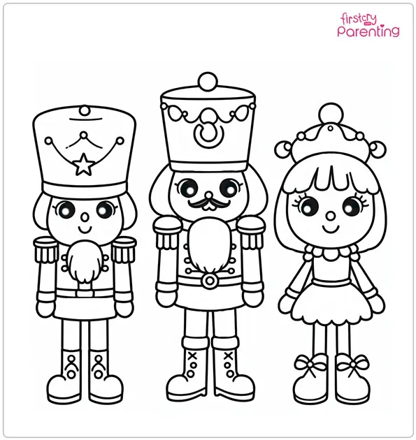 Realistic Nutcracker Characters Coloring Page