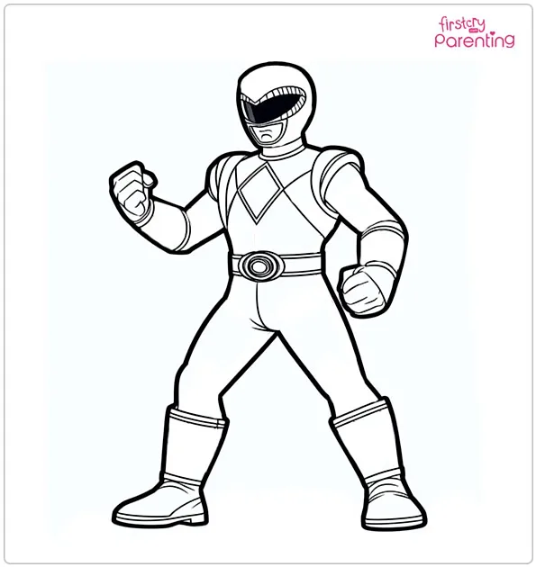 Blue Power Ranger Coloring Page