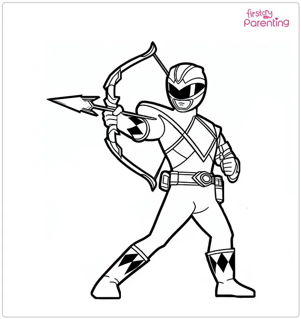 Power Rangers with Arrow Coloring Page