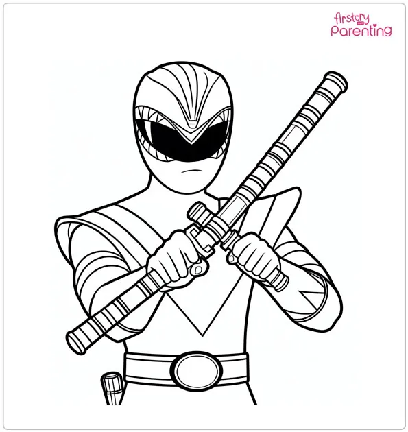 Power Rangers Use Nunchucks Coloring Page