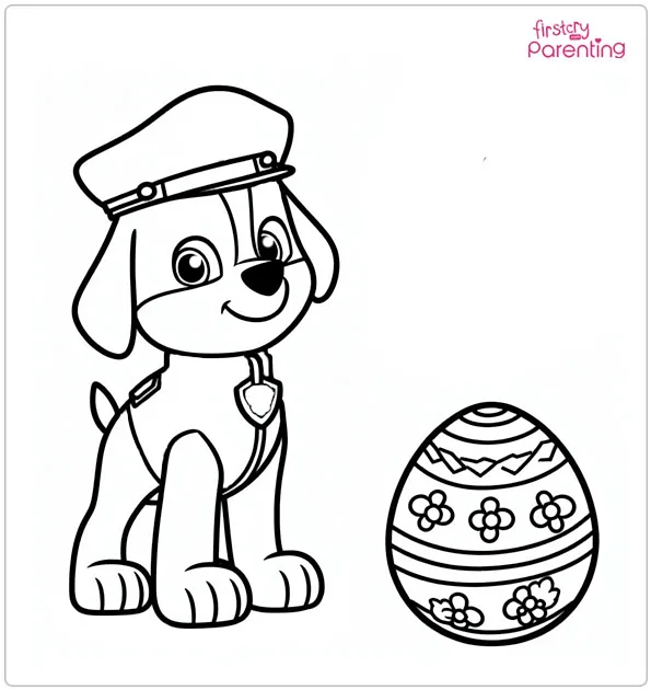 Paw Patrol Easter Coloring Page