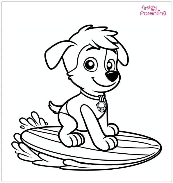 Paw Patrol Surfer Coloring Page