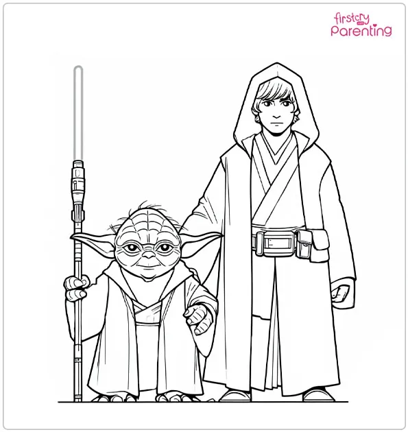 Luke and Yoda Star Wars Coloring Page Luke and Yoda Star Wars Coloring Page
