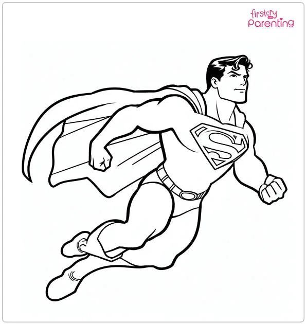 Flying Superman Coloring Page