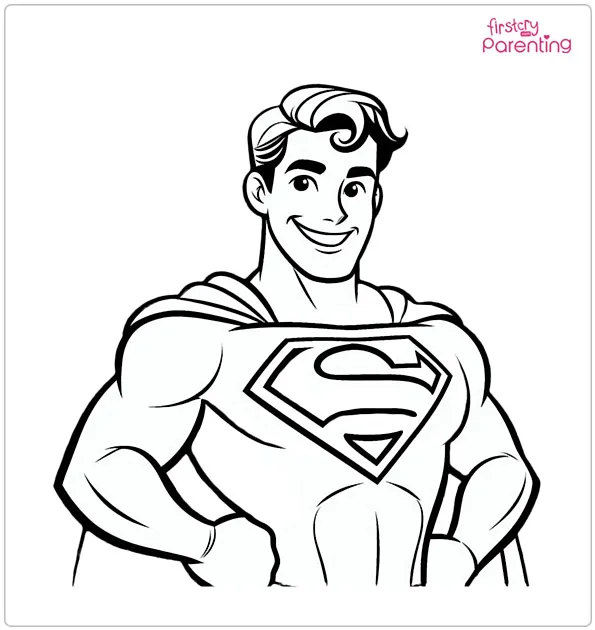 Smiling Superman Coloring Page