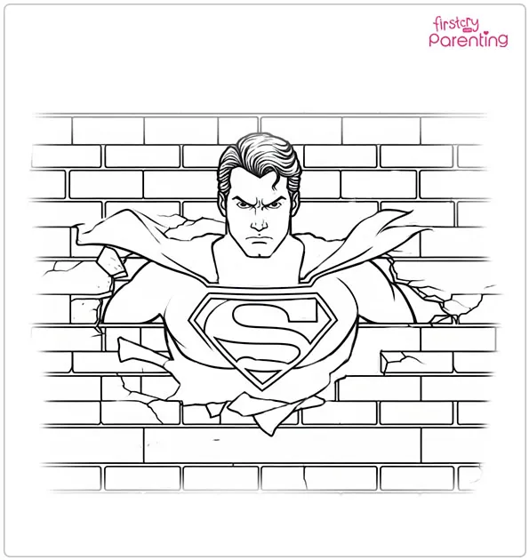 Wall-Shot Superman Coloring Page