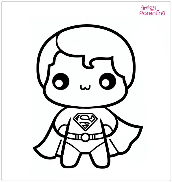 Kawaii Superman Coloring Page