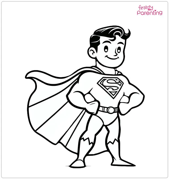 Superman Cartoon Coloring Page