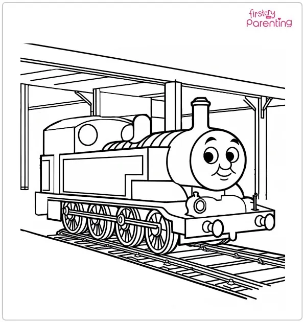 Thomas Arrived Platform Coloring Page