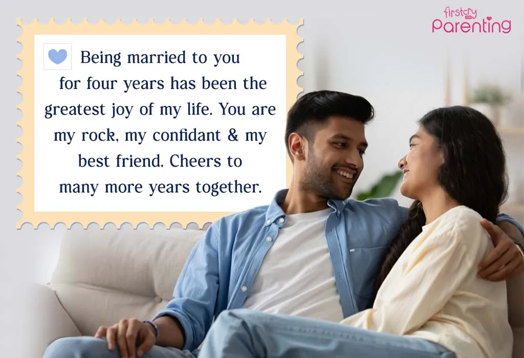 4th Wedding Anniversary Wishes and Messages for Husband