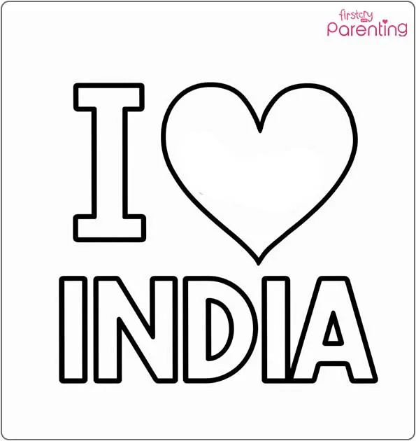 I Love India Coloring Page
